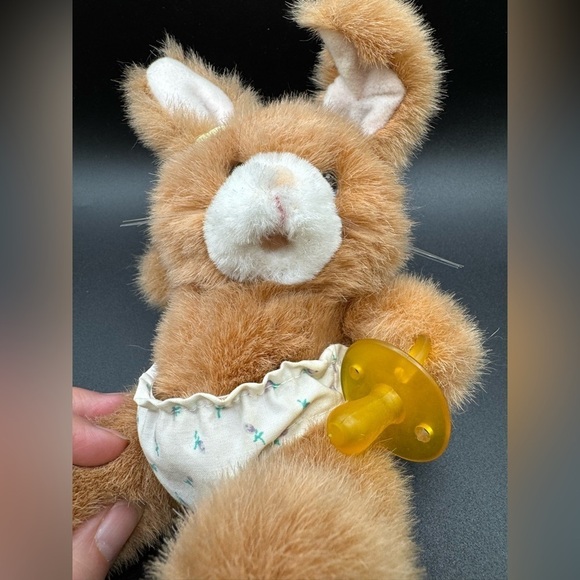 Russ Buckie Vintage Rabbit Plush Stuffed Baby Bunny W/ Pacifier No Hang Tag 7” - Picture 2 of 5